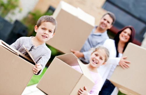 Unpacked essentials in a new home after house removals in Belsizepark