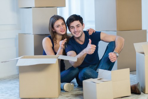 Careful packing of office equipment and files